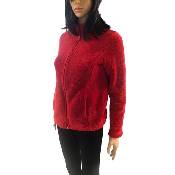 Mountain Lake Full Front Zip Super Soft Sherpa Jacket in Apple Red - Small - Picture 1 of 4